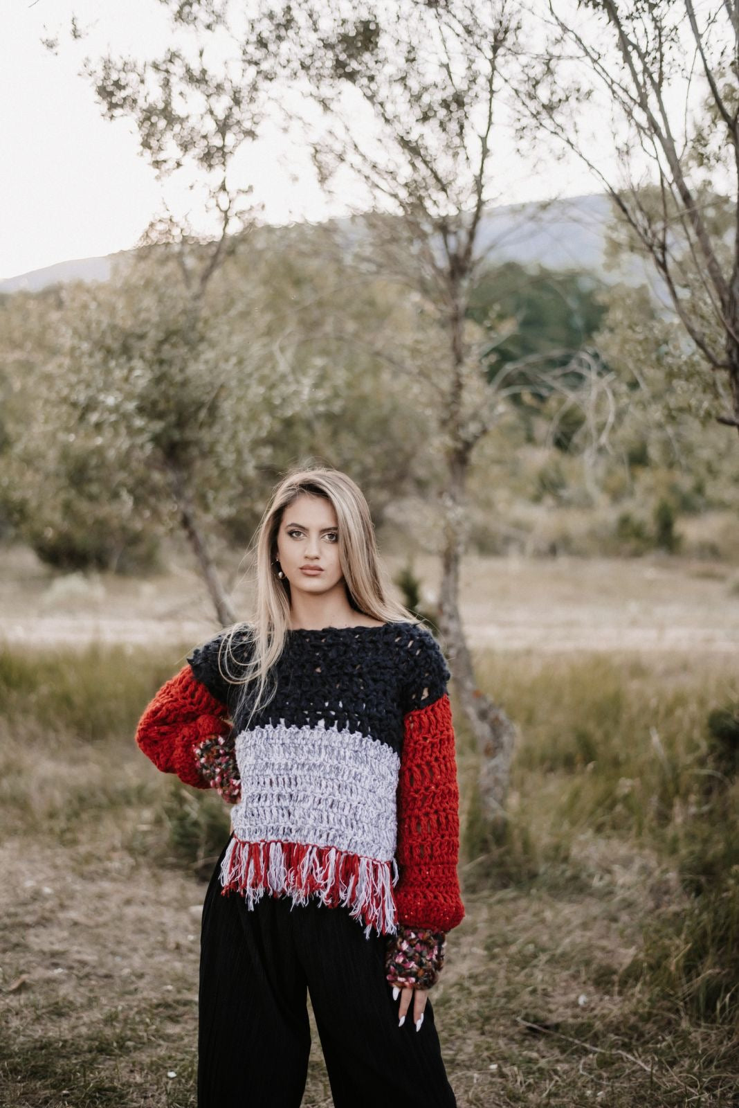 Miss Red Fringe Sweater