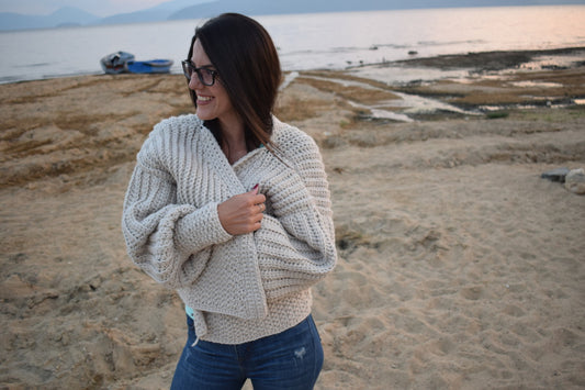 Puff sleeves cardigan